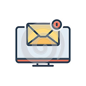 Color illustration icon for email, alerting and digital photo