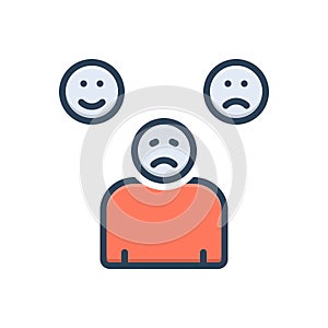 Color illustration icon for Emotional, sentimental and mushy