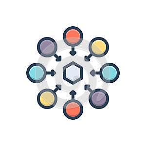 Color illustration icon for Emphasis, focus and grandness