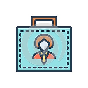 Color illustration icon for Employee, practician and worker