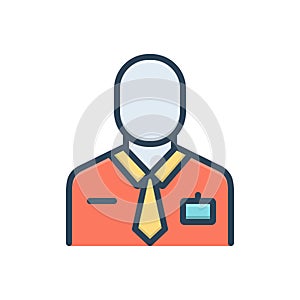 Color illustration icon for employee, roustabout and working man member