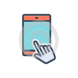 Color illustration icon for Enables, phone and authorize