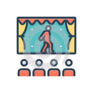 Color illustration icon for Enact, perform and act