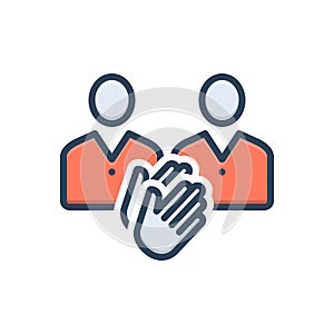 Color illustration icon for Encourage, appreciate and clapping
