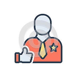 Color illustration icon for encourage, motivation and enthusiasm