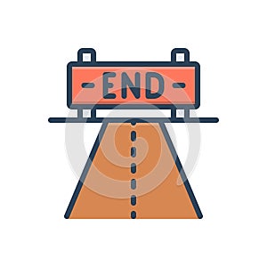 Color illustration icon for End, ending and competition