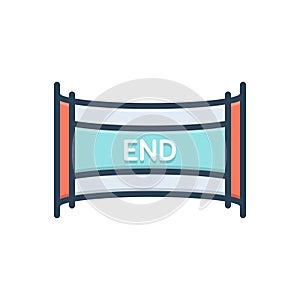 Color illustration icon for End, ending and conclusion