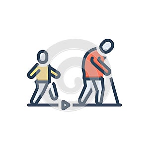 Color illustration icon for End Of Life, lifespan and cycle