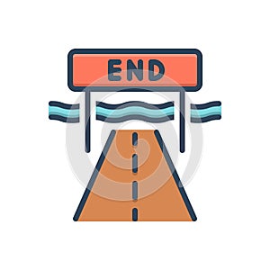 Color illustration icon for Ended, finished and track