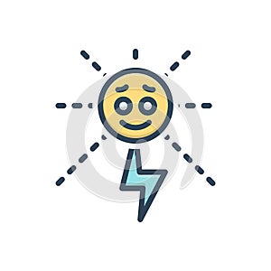 Color illustration icon for Energy, strength and potency