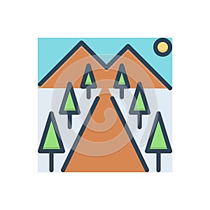 Color illustration icon for Environment, atmosphere and nature