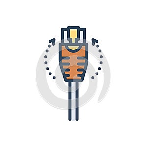 Color illustration icon for Ethernet, broadband and cable