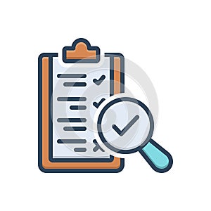 Color illustration icon for Evaluations, assessment and appraisal