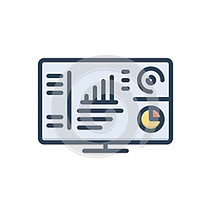 Color illustration icon for Exec, computer and website
