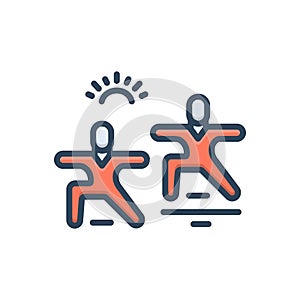 Color illustration icon for Exercise, physical activity and workout