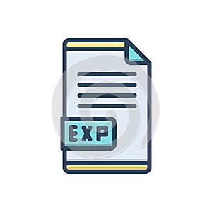 Color illustration icon for Exp, expiration and closure