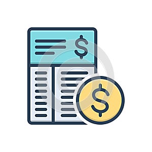 Color illustration icon for Expense, expenditure and outgoings