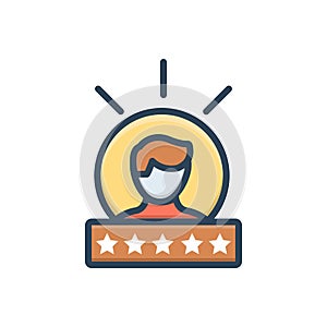 Color illustration icon for Experience, feedback and testimonial