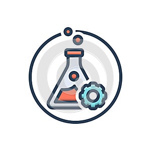 Color illustration icon for Experiment, beaker and flask