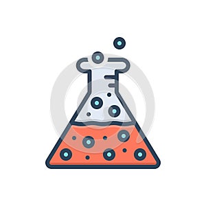 Color illustration icon for Experiment, chemical and beaker