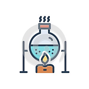 Color illustration icon for Experiments, laboratory and beaker