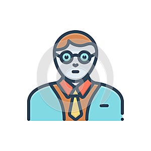 Color illustration icon for Expert, specialist and connoisseur