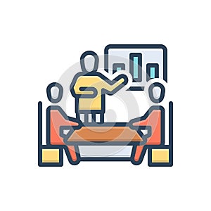 Color illustration icon for Explanation, clarification and board