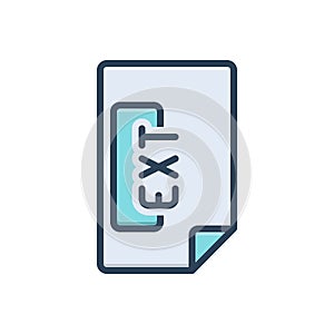 Color illustration icon for Ext, file and folder