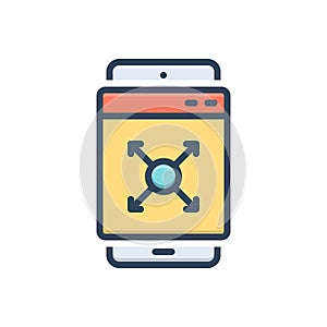 Color illustration icon for Extend, size and full screen