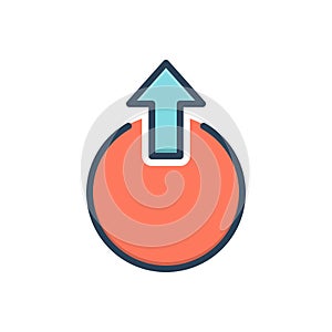 Color illustration icon for External, arrow and outer