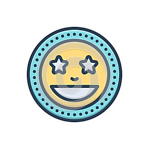 Color illustration icon for Fabulous, tremendous and smile