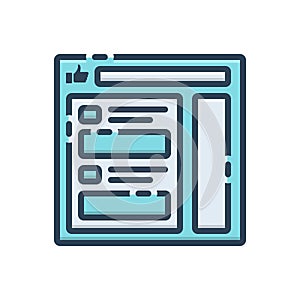 Color illustration icon for Facebook Ad, optimization and reclame