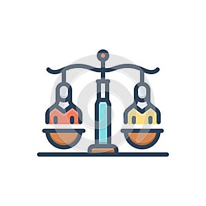 Color illustration icon for Fair, impartial and justice