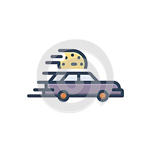 Color illustration icon for Fastest, quick and speedy