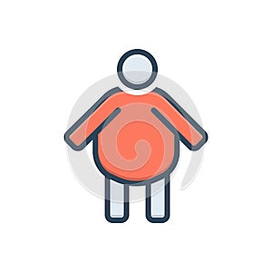 Color illustration icon for Fat, over and body