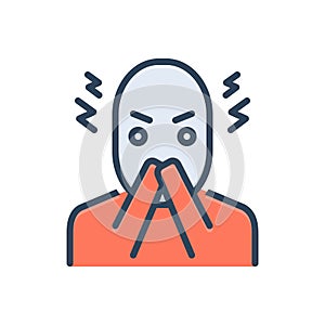 Color illustration icon for Fears, phobia and ashamed