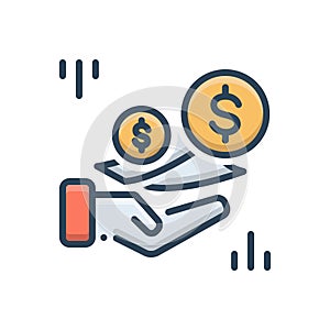 Color illustration icon for Fees, charges and costs