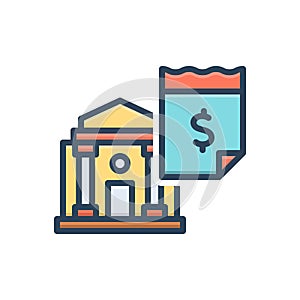 Color illustration icon for Fees, in choice and bank