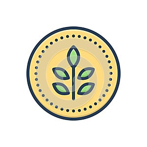 Color illustration icon for Fibre, food and foodstuff