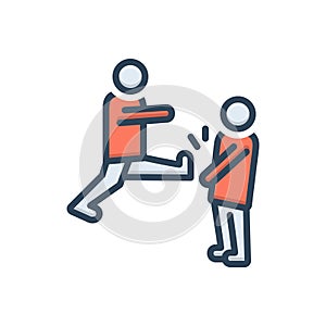Color illustration icon for fighting, controversy and contention