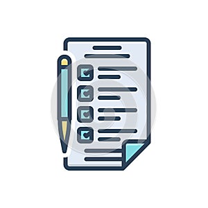 Color illustration icon for Filled, loaded and form