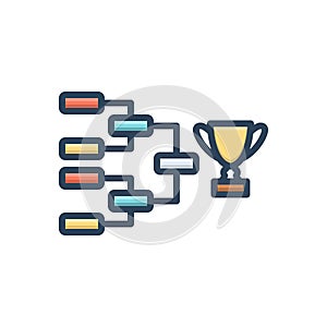 Color illustration icon for Finals, trophy and achievement photo
