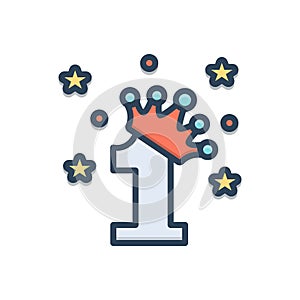 Color illustration icon for First, sooner and place