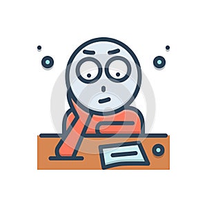 Color illustration icon for Fixation, determination and allocation