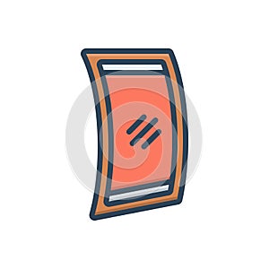 Color illustration icon for flexible display, contemporary and screen