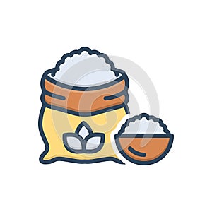 Color illustration icon for Flour, meal and farina