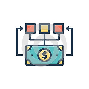 Color illustration icon for Flow, run and work
