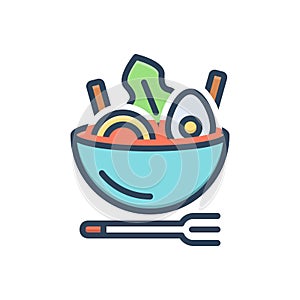 Color illustration icon for Food, edible and meal