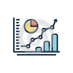 Color illustration icon for Forecasts, scale and predict