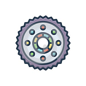 Color illustration icon for Foreman Gear, engineer and wheel